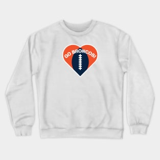 Heart Shaped Denver Broncos Crewneck Sweatshirt